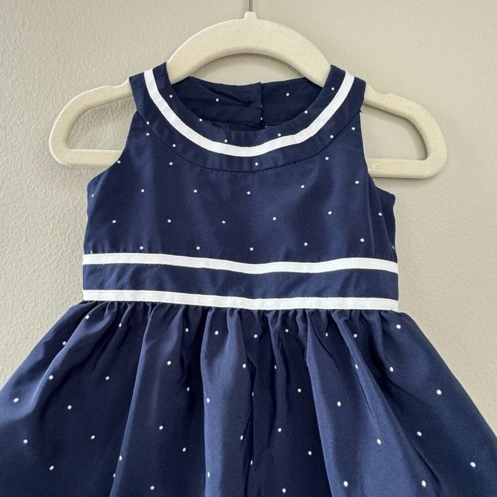 JANIE & JACK Equestrian Horse Dress Girls 6-12M NEW Blue 2 Pcs Bloomers Set NWT - Picture 3 of 11